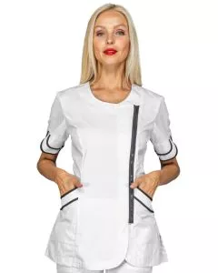 Casacca donna Babilonia bianca con zip