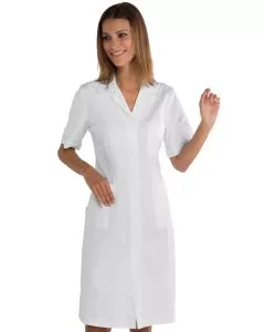 Camice medico donna cotone satin no stiro mezza manica