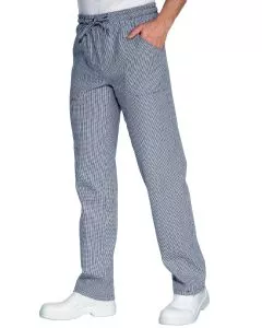Pantalaccio cuoco pied de poule blu