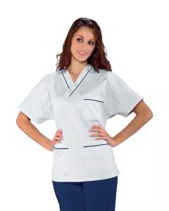Casacca unisex collo a v con profilo colorato