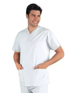 Casacca unisex collo a v mezza manica