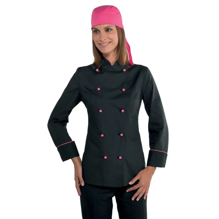 Giacca Lady Chef bottoni antipanico manica lunga