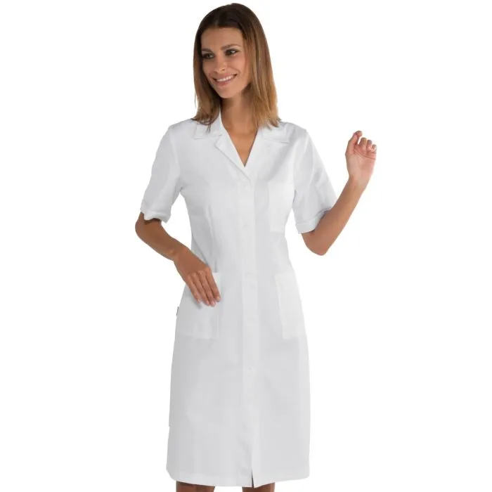Camice medico donna cotone satin no stiro mezza manica