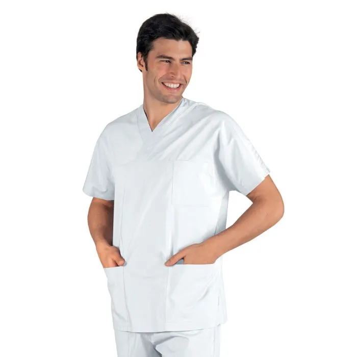 Casacca unisex collo a v mezza manica