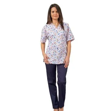 Casacca collo a v fantasia