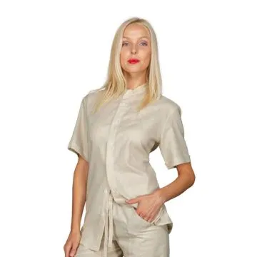 Camicia Detroit unisex in lino mezza manica