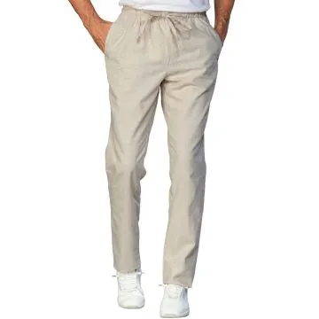 Pantalone Slim Zip unisex in Lino