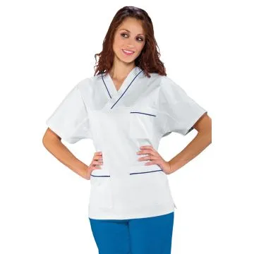 Casacca unisex collo a v con profilo colorato Isacco