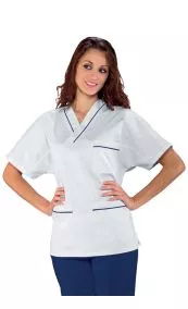 Casacca unisex collo a v con profilo colorato