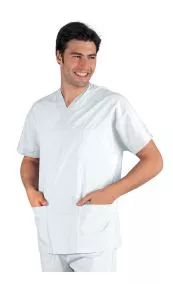 Casacca unisex collo a v mezza manica